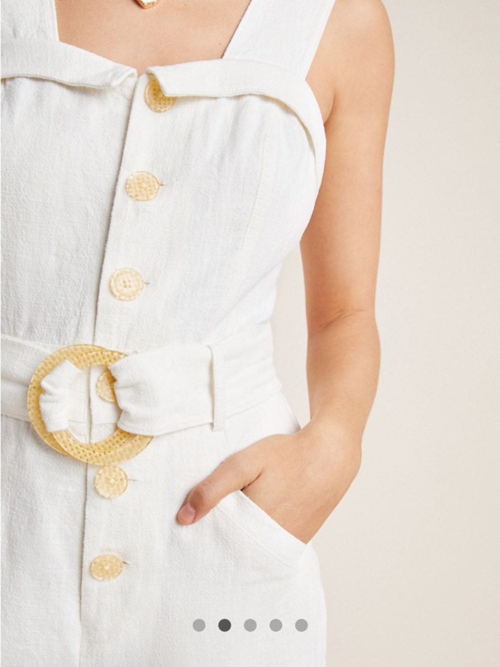 Anthropologie Cape Cod Cream Ivory Jumpsuit - Size 8 - EUC - Picture 2 of 10